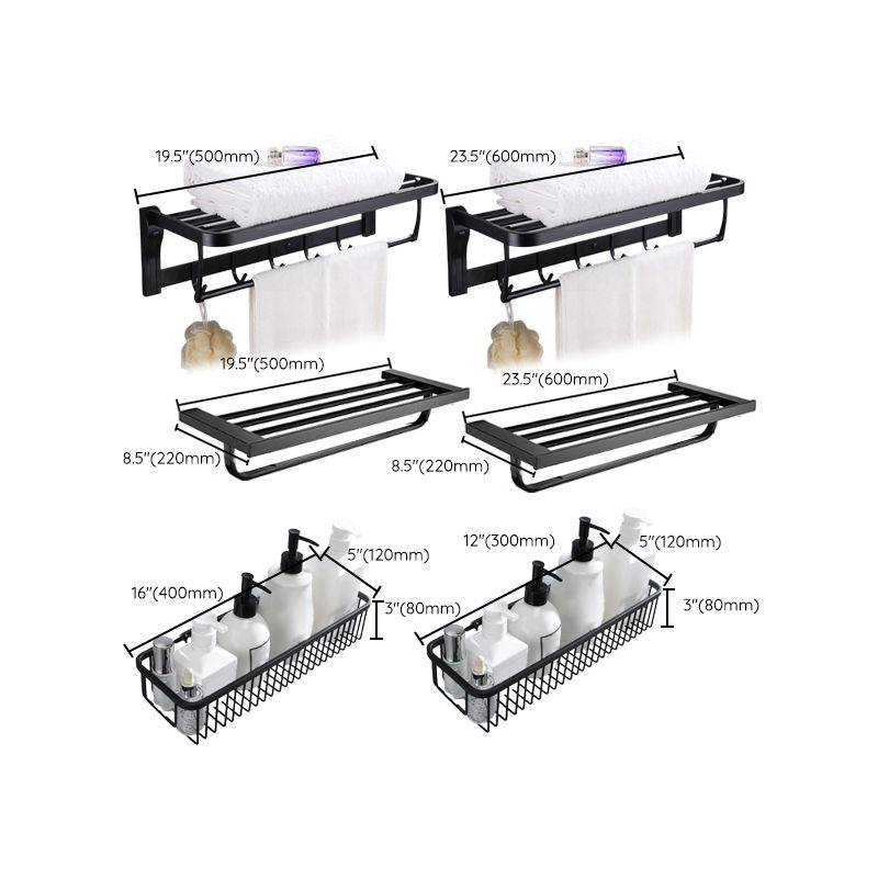 Skorter | 5-piece Modernism Bathroom Accessory Set in Matte Black Stainless Steel