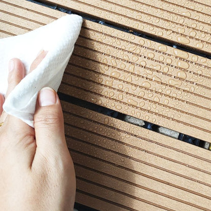 Skorter | 11 Pack 12" X 12" Square Deck/Patio Tiles Snap Fit for Outdoor Patio Tiles