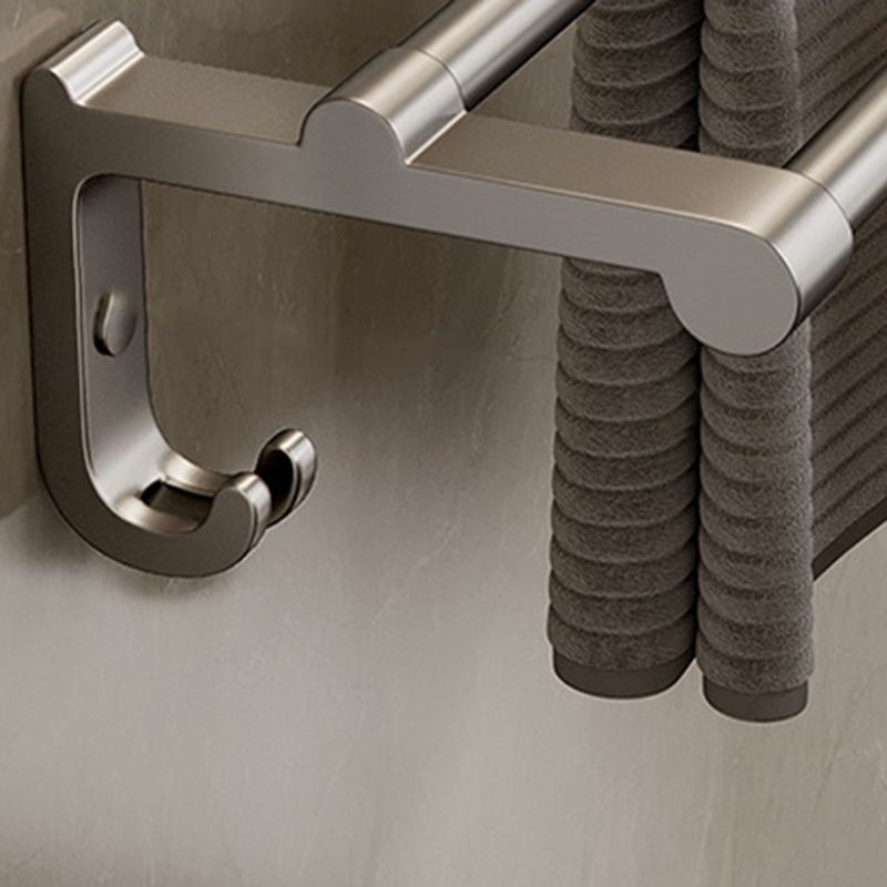 Skorter | Aluminium modern bathroom accessory set polished grey bathroom shelf/toilet paper holder/robe hooks