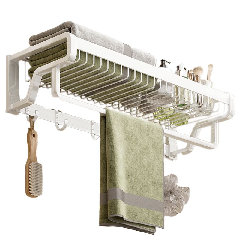 Skorter | Contemporary bathroom accessory set made of matte stainless steel-aluminum with bathrobe hooks/bath shelf