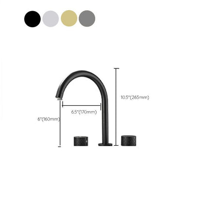 Skorter | Double Handle Tub Filler Deck Mounted High Arc Brass Modern Roman Tub Filler