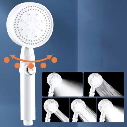 Skorter | 5 Sprays Shower Head Round Wall Mounted Plastic Wall Connector Holder Handheld Shower Head
