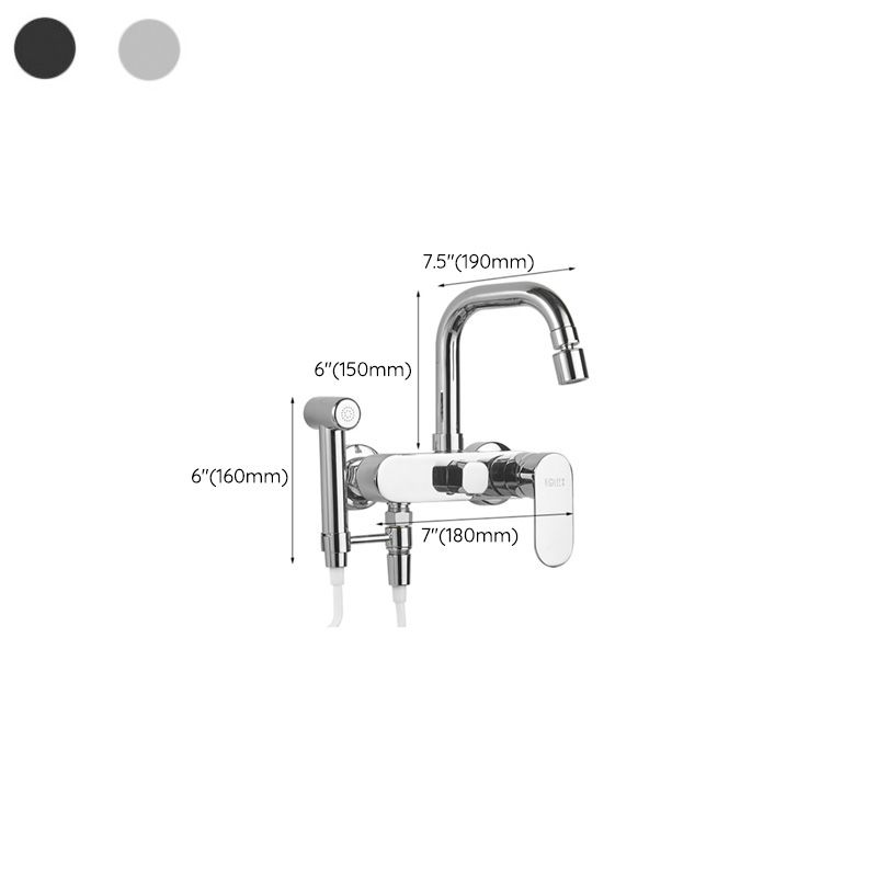 Skorter | Metal Bathtub Faucet Trim Contemporary Lever Handle Bathtub Faucet Trim
