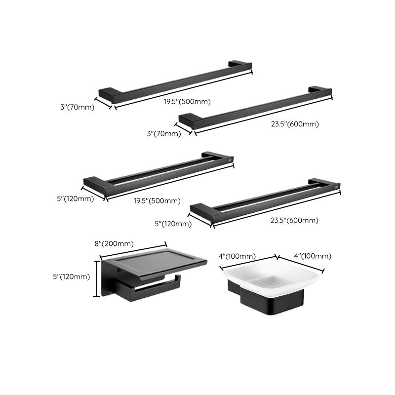 Skorter | 5-piece Modernism Bathroom Accessory Set in Matte Black Stainless Steel