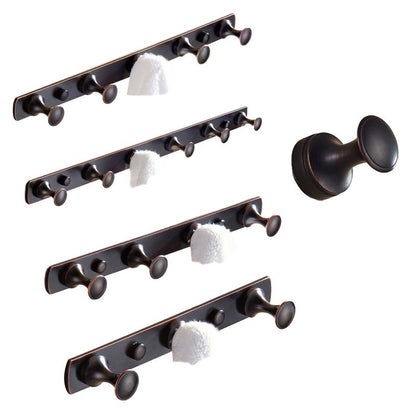 Skorter | 5-piece traditional bathroom accessory set brushed brass bathrobe hooks