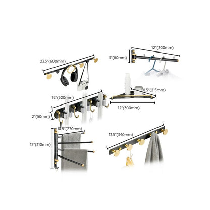 Skorter | 5-piece modern bathroom accessory set made of black brass bathroom hardware