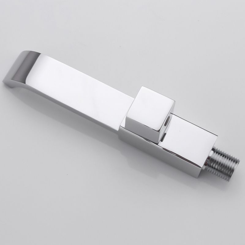 Skorter | Contemporary Wall Mounted Bathroom Faucet Handle Knob Solid Brass Square Faucet