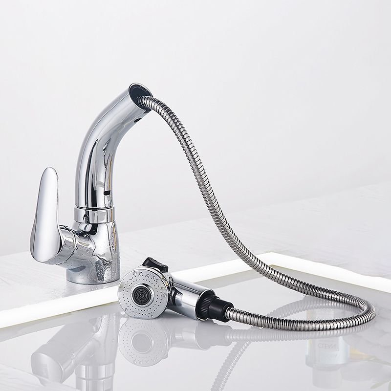Skorter | Vessel Sink Bathroom Faucet with Swivel Spout Single Handle Faucet with Pull-Out Spray