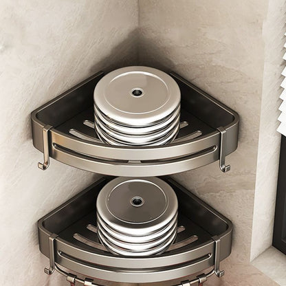 Skorter | Contemporary Bathroom Accessory Set 3-piece Bath Shelf with Hooks