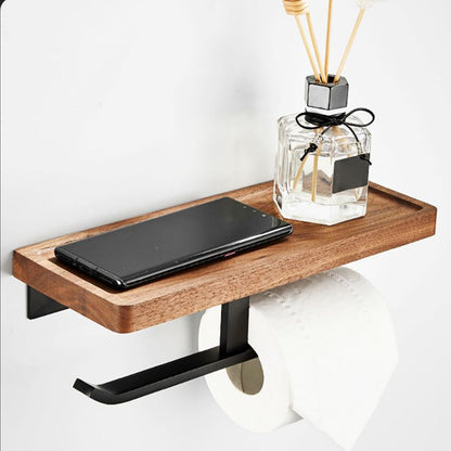 Skorter | 7-piece toilet accessory set made of solid wood and metal