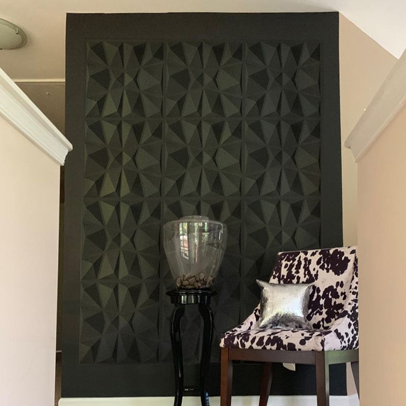 Skorter | Modern Zinc Back Wall Panel Smooth Upholstered Wall Ceiling in Black and White