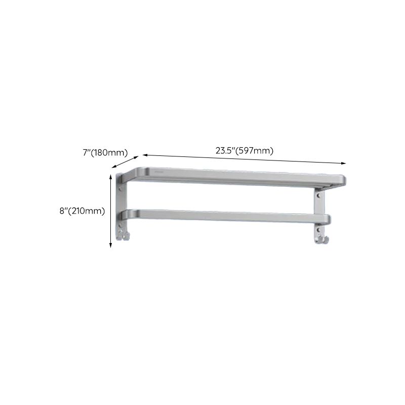 Skorter | Contemporary bathroom accessory set made of aluminum with towel holder/bath shelf