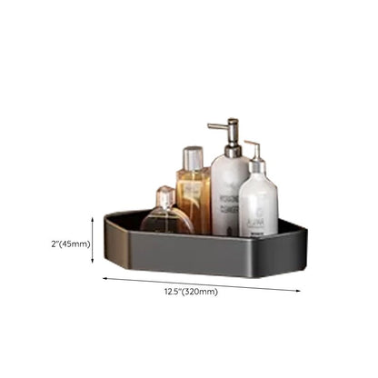 Skorter | Contemporary bathroom accessory set with black finish and bath shelf/towel bar