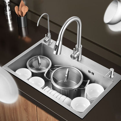 Skorter | Contemporary Style Kitchen Sink Stainless Steel Colorfast Built-in Sink