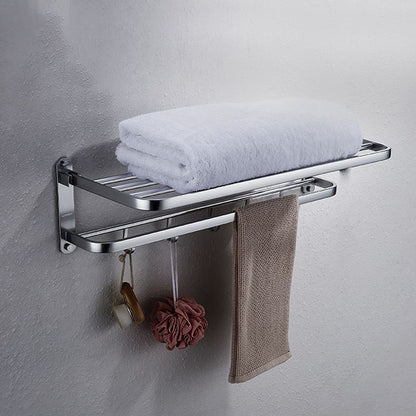 Skorter | Contemporary bathroom accessory set made of aluminum with towel holder/bath shelf