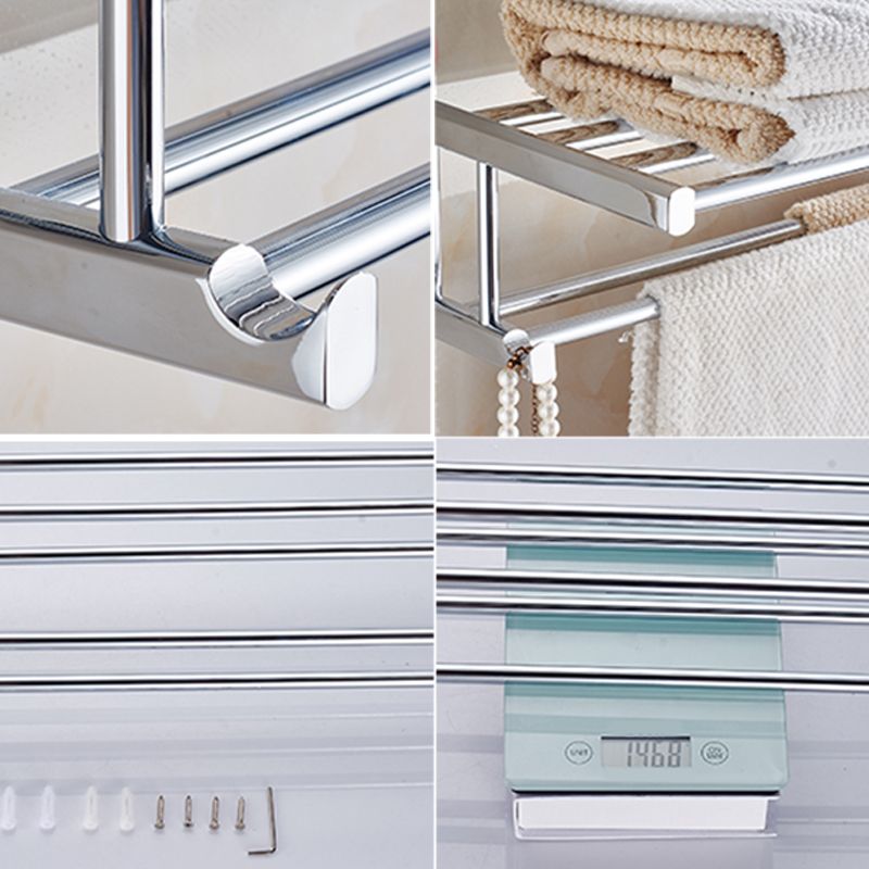 Skorter | Contemporary Bathroom Accessories Hardware Set in Silver Metal
