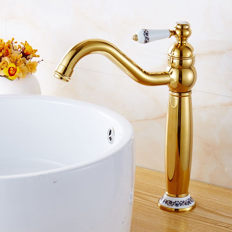 Skorter | Glam Vessel Faucet Swivel Spout Lever Handle Sink Faucet