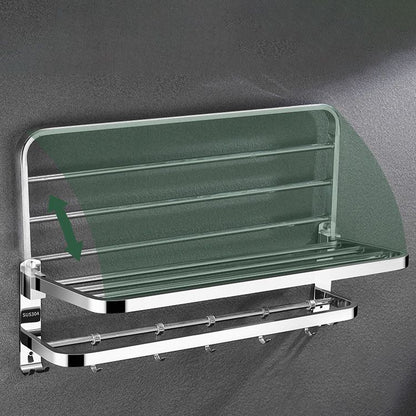 Skorter | Contemporary bathroom accessory set made of chrome-plated stainless steel with bathrobe hooks/towel rail