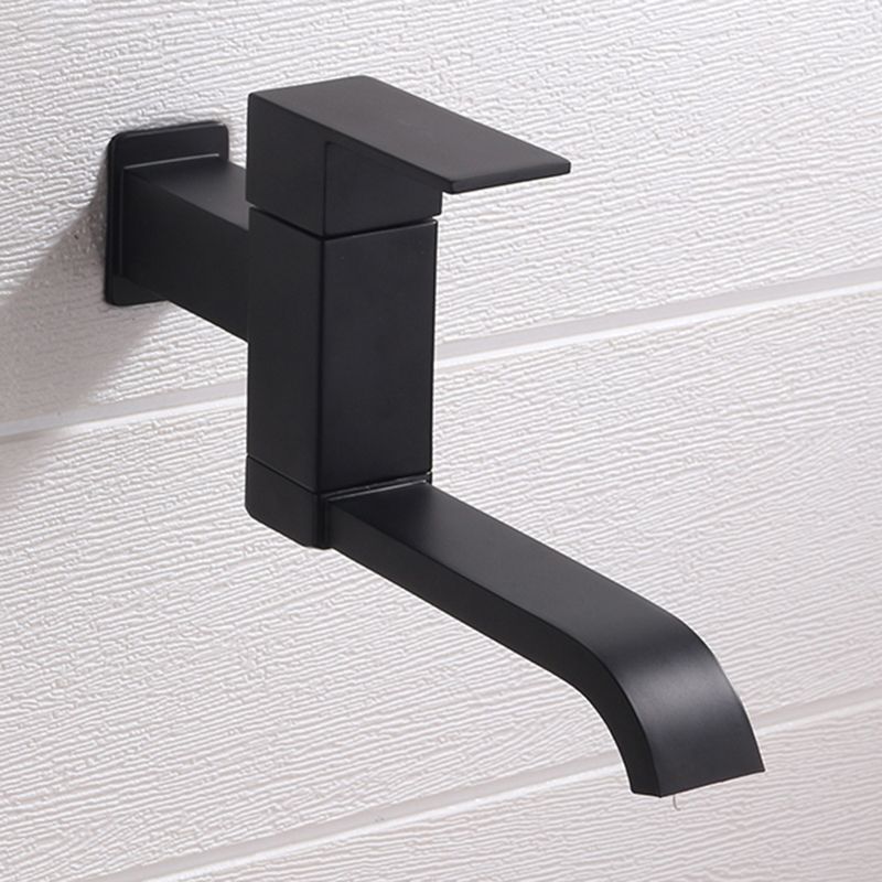 Skorter | Contemporary Wall Mounted Bathroom Faucet Lever Handles Low Arc Swivel Brass Tap