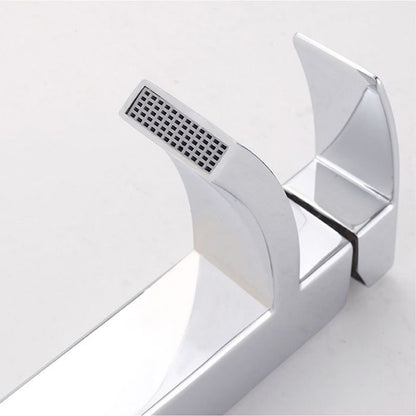 Skorter | Cubic Chrome Bathroom Faucet Low Arc Single Lever Basin Faucet