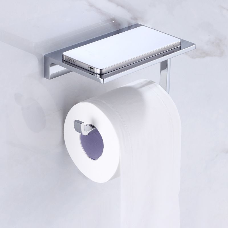 Skorter | Chrome brass modern bathroom accessory set with towel bar/ ring/ paper holder & bathrobe hook