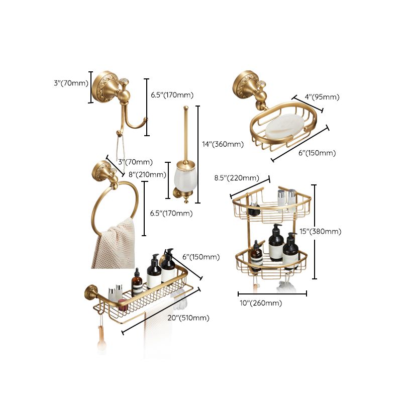 Skorter | Traditional brushed brass bathroom accessories as a single piece or in a set