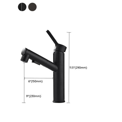 Skorter | Bathroom Vessel Faucet High Arc Three-Way Spout Single Handle Faucet with Pull-Out Sprayer