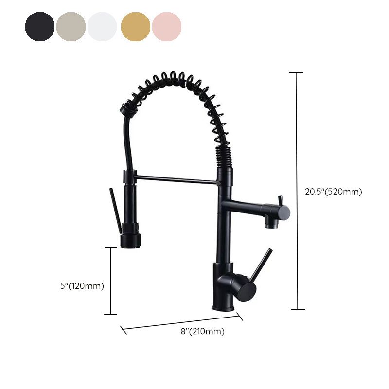 Skorter | Glam Basin faucet Brass lever fittings Spring neck three-way outlet Bathroom sink faucet
