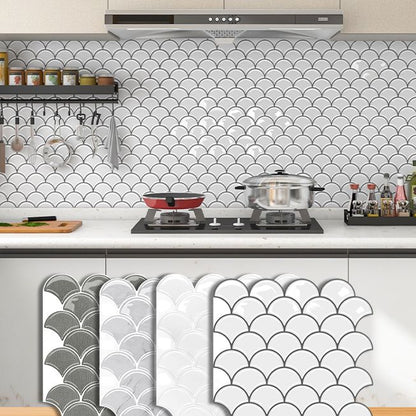 Skorter | Fish scale Peel & Stick field tile square plastic Peel & Stick mosaic tile