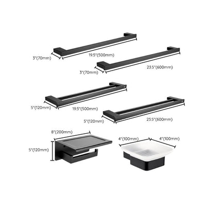 Skorter | 5-piece Modernism Bath Accessory Set in Matte Black Stainless Steel