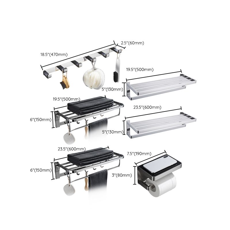 Skorter | 5-piece modern bathroom accessories as a single item or in a set Polished chrome bathroom set