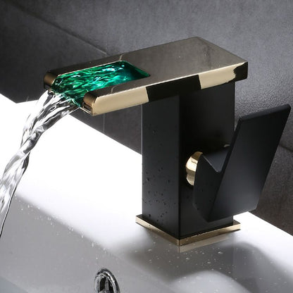 Skorter | Basin Waterfall Outlet Single Lever Tap with LED Light