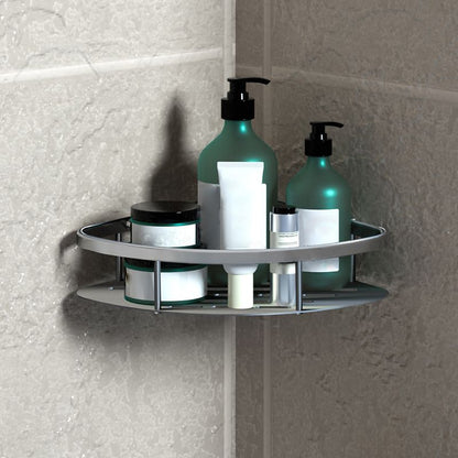 Skorter | 3-piece modern bathroom accessory set aluminum bath shelf in silver