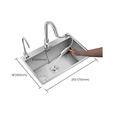 Skorter | Contemporary Style Kitchen Sink Stainless Steel Colorfast Built-in Sink