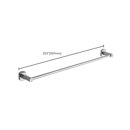 Skorter | Polished Chrome Modern Bathroom Accessory Set Silver Towel Holder/Bath Shelf