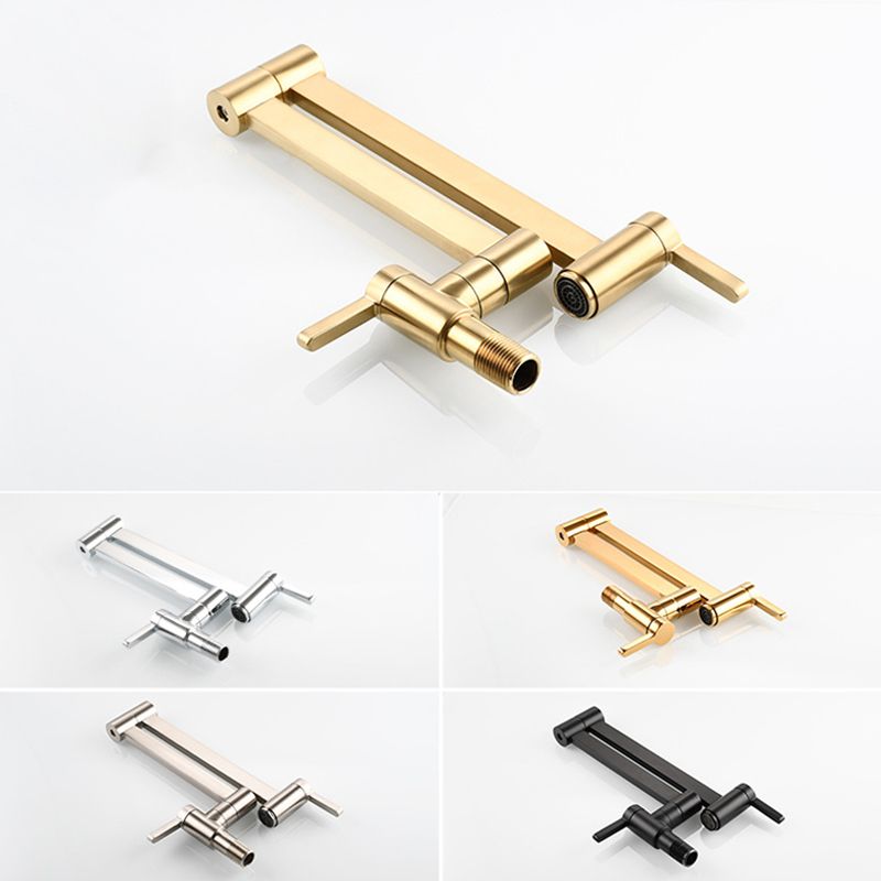 Skorter | 1-handle brushed nickel widespread faucet 1 hole wall-mounted bathroom faucet with brass