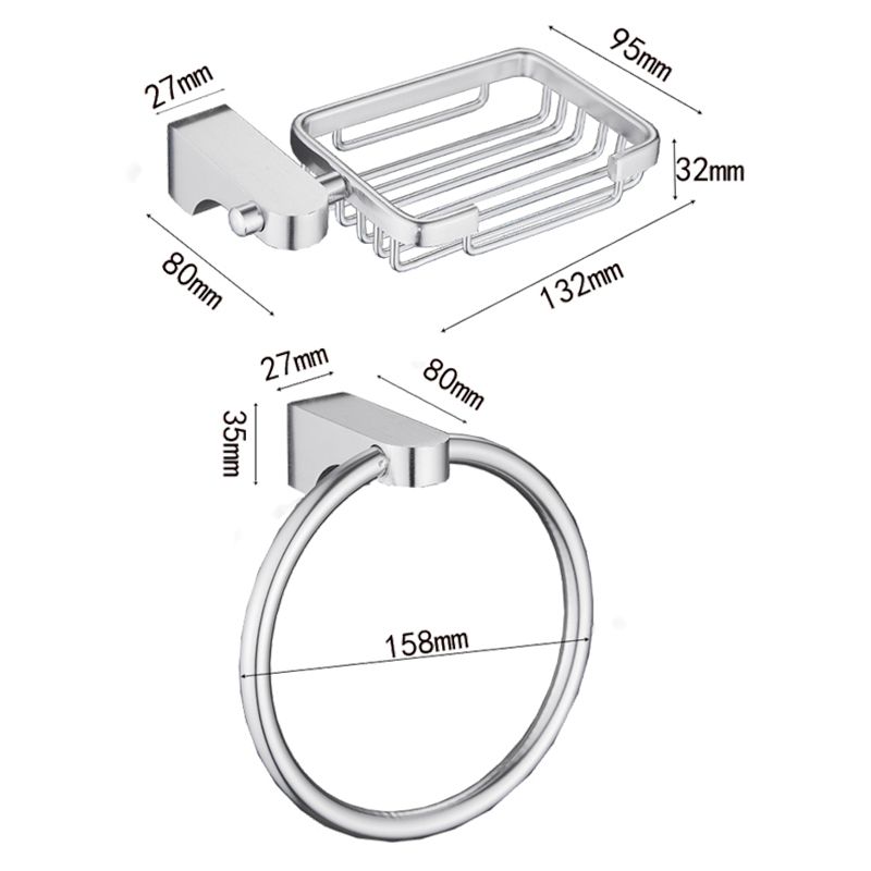 Skorter | 6-piece chrome bathroom accessory as a single item or as a set with towel ring bar