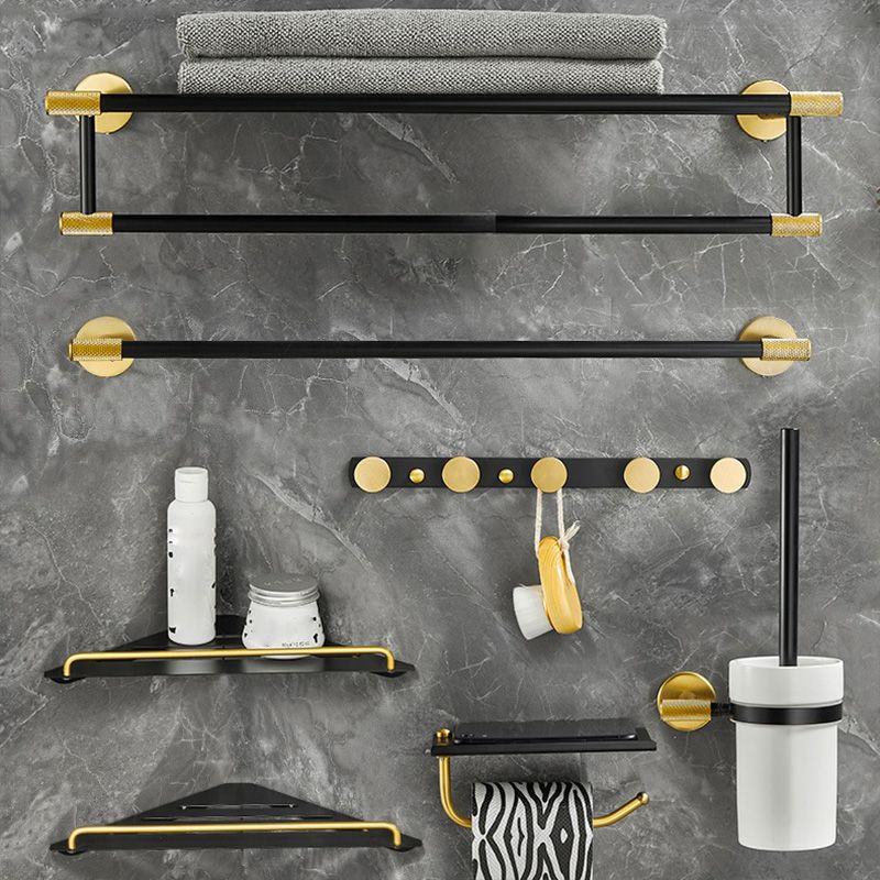 Skorter | 5-piece modern bathroom accessory set made of black brass bathroom hardware