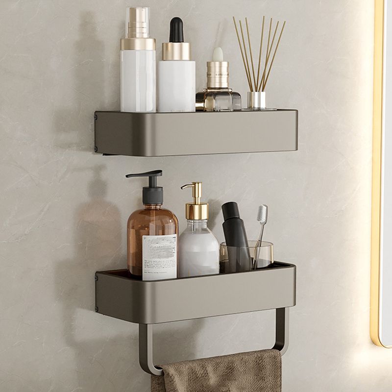 Skorter | Contemporary Aluminum Bathroom Accessories Set Gray Bath Shelf