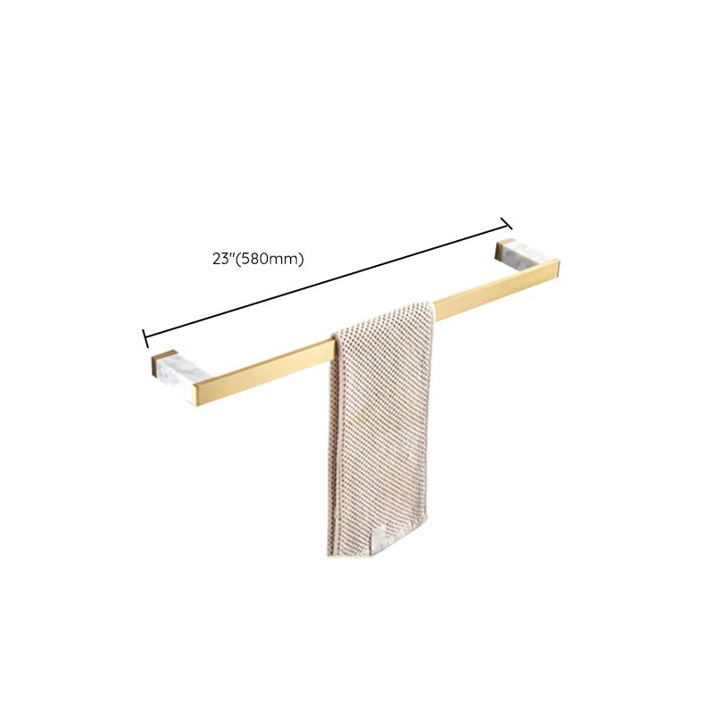 Skorter | Brushed Brass Bathroom Accessory Set Metal & Marble Bathroom Hardware Set with Bathtub Shelf