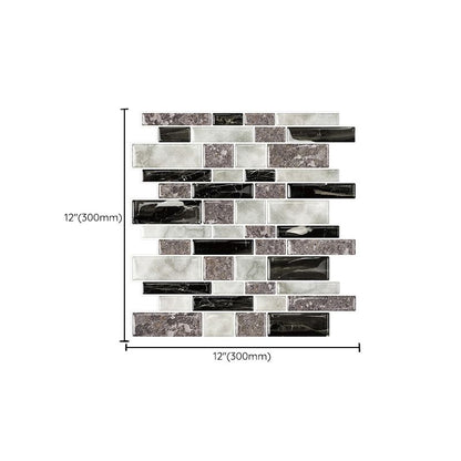 Skorter | 12"x 12" Resin Mosaic Tiles Square Self-adhesive Tiles for Backsplash & Wall Tile