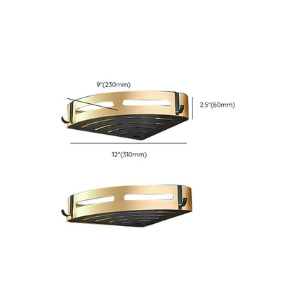 Skorter | Contemporary Bathroom Accessory Set Black & Golden Bath Shelf/Towel Bar