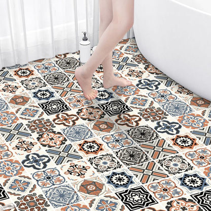 Skorter | Bathroom Square PVC Flooring 24" x 118" x 4mm Peel and Stick Vinyl Flooring