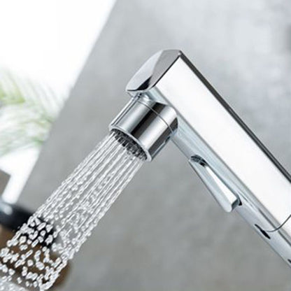 Skorter | Contemporary Vessel Sink Faucet Copper Single Handle Low Arc Pull Down Vessel Faucet