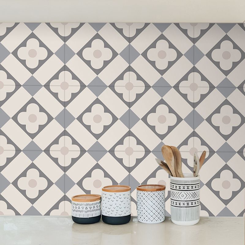 Skorter | Beige Tone Peel & Stick Tile Square Pattern Print Single Tile