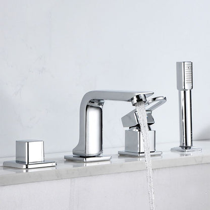 Skorter | Bathroom Faucet Lever Handle Brass Hand Shower Sink Faucet