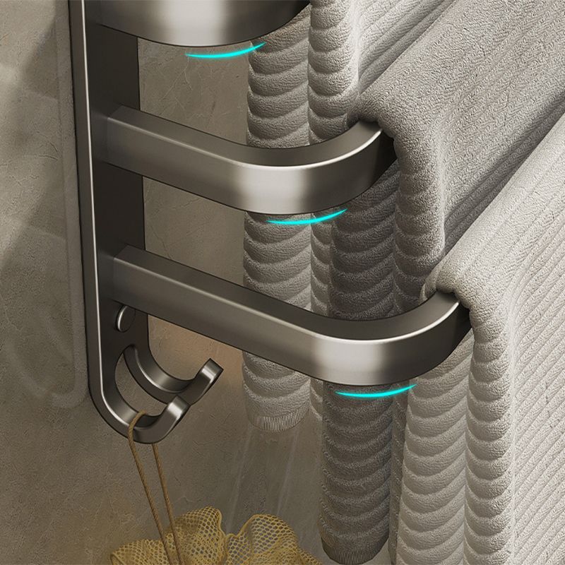 Skorter | 2-piece modern bathroom accessory set in matte grey aluminum towel rail