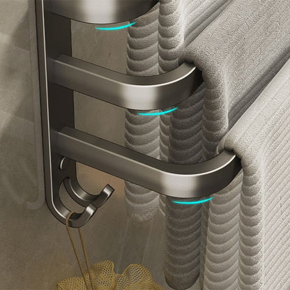Skorter | 2-piece modern bathroom accessory set in matte grey aluminum towel rail