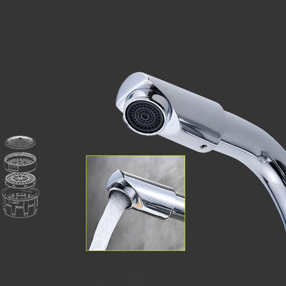 Skorter | Chrome Round Washbasin Faucet with Swivel Spout for the Bathroom