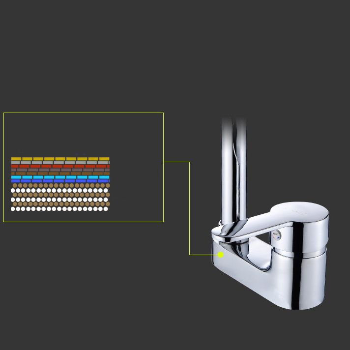 Skorter | Chrome round wash basin faucet with swivel spout for the bathroom